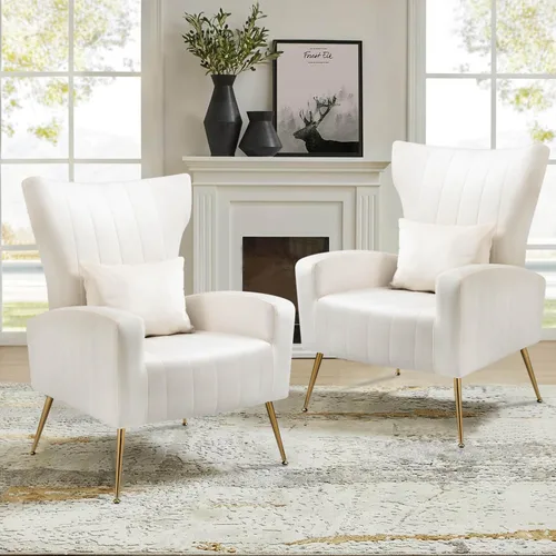 Vista 42 de Silla decorativa de terciopelo con respaldo abatible y cojín lumbar, sillón moderno para sala de estar/dormitorio, silla lateral de recepción