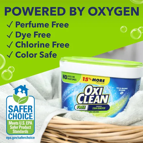 Vista 4 de OxiClean Free - Polvo Quitamanchas Versátil, 3 lb