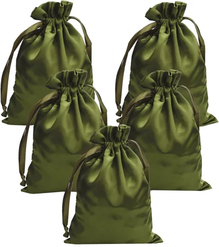Vista 15 de 35 Piezas Bolsas de Regalo de Satén Beige de 5 x 7 Pulgadas - Bolsas de Baby Shower - Bolsas de Favores de Boda - Bolsa de Tela con Cordón - Bolsas