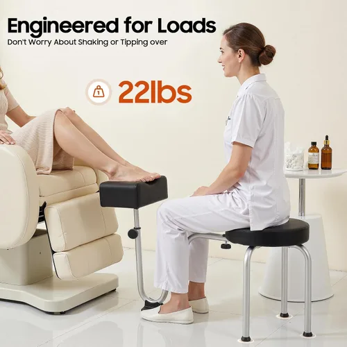 Vista 3 de Reposapiés de pedicura, altura y longitud ajustables, reposapiés portátil independiente para salón, reposapiés de masaje para tecnología de uñas