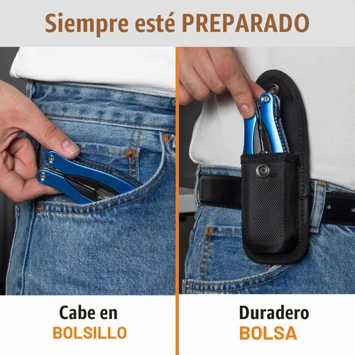 Vista 7 de Práctico relleno de calcetín navideño para hombres, papá, esposo Navaja de bolsillo multiherramienta 15 en 1 y alicates Regalo compacto EDC