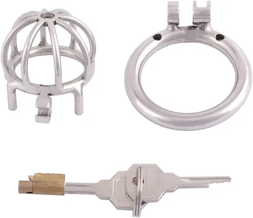 Vista 9 de TERNENCE Dispositivo de castidad masculina de metal, pequeño, acero inoxidable 304, cómodo, jaula para adultos, juguete sexual D240