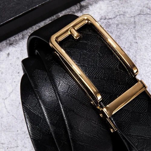 Vista 2 de Dubulle Cinturón de trinquete para hombre OroNegroRojoVerdeAzulBlanco con hebilla automática - Cinturón de negocios casual Regalo - Ajuste ajustable