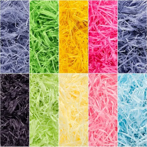 Vista 18 de Zonon Cesta de pasto de Pascua de 17 onzas, trituradores de papel de rafia, relleno de papel de rafia, para embalaje de regalo, caza de huevos