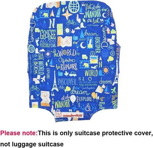 Vista 3 de Funda elástica para equipaje de viaje, funda protectora para maletas de viaje, se aplica a la funda de maleta de 19 a 32 pulgadas, azul