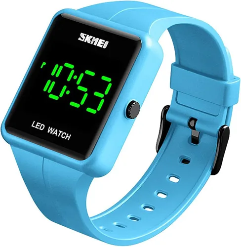 Vista 2 de Gosasa Reloj digital LED de cara grande, fecha, hora, 3bar, impermeable, reloj de pulsera para hombres y mujeres