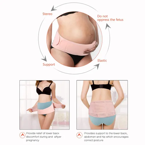 Vista 4 de TOPINCN Cinturón de maternidad Cinturón de apoyo para el embarazo, banda transpirable para el vientre, protección de espalda para embarazo, cinturón