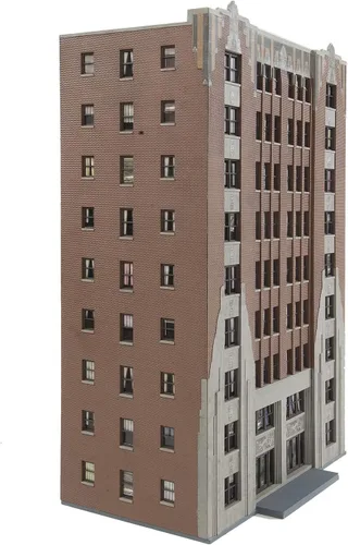 Vista 2 de Walthers Cornerstone City Apartment Background Building 933-3770 HO Scale Model Railroad - Kit de estructura