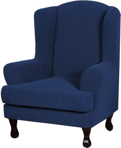 Vista 104 de Eco-Ancheng Funda para silla Wingback, 2 piezas, respaldo de ala, fundas de elastano para sillón con respaldo de ala, fundas para sillón con parte