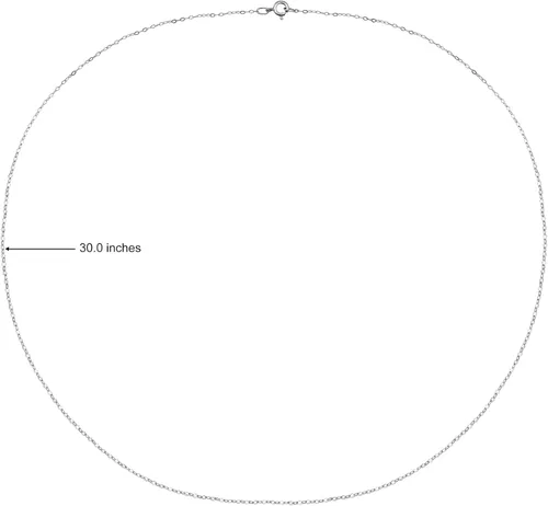 Vista 51 de Hoops & Loops Collar de plata de ley 925 de 0.035 in de fino y delicado collar de cadena de cable para mujeres, adolescentes, niñas, hombres, 16