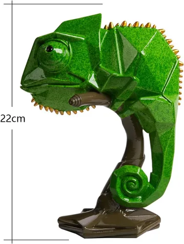 Vista 5 de Estatua de animales de lagarto, estatua de animal, decoración moderna, arte para el hogar, regalo para mesa, escritorio, estantería, poliresina