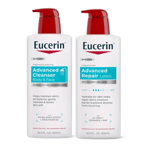 Vista 14 de Eucerin Advanced Repair Crema corporal enriquecida con urea, crema corporal sin perfume para piel seca con triple complejo hidratante, tubo de 8