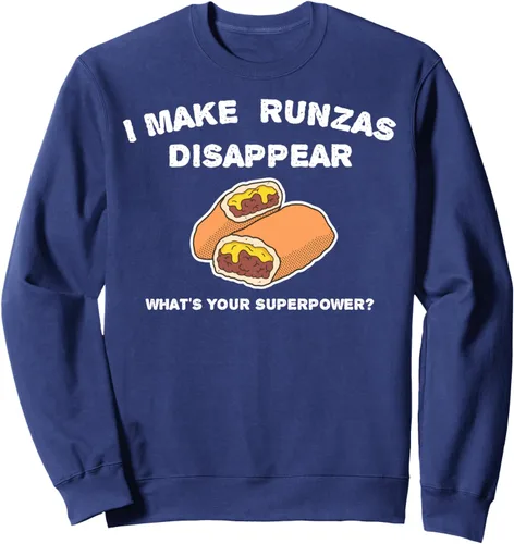 Vista 5 de Sudadera divertida Superpower Nebraska Sandwich Runza, Negro