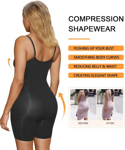 Vista 4 de SHAPERX Faja moldeadora para mujer, body con control de abdomen, levantador de glúteos, pantalones cortos moldeadores de cuerpo