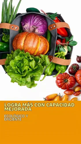 Vista 4 de Bolsas de comestibles reutilizables para trabajo pesado, bolsas de la compra a granel, bolsas de compras plegables, bolsa multiusos de la compra