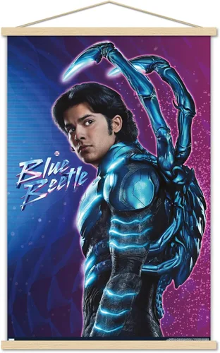 Vista 16 de Trends International DC Comics Movie Blue Beetle - Póster de pared de Jaime Reyes, 14.725 x 22.375 pulgadas, versión enmarcada plateada Versión