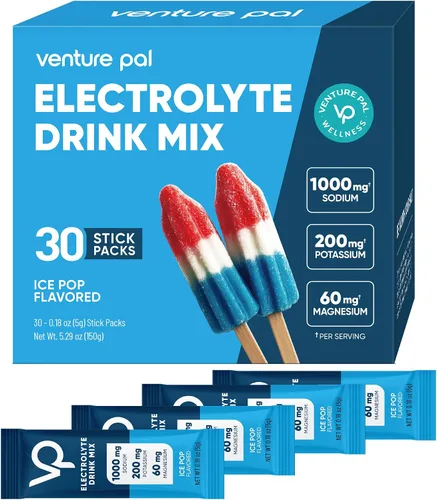 Vista 17 de Venture Pal - Paquetes de electrolitos de alto sodio sin azúcar en polvo - Paquetes de hidratación con sodio, potasio y magnesio Cero calorías