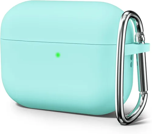Vista 13 de Oakxco Funda de silicona para Airpods 3, bonita funda rígida femenina para Airpods de 3ª generación con llavero, gel de goma colorido suave de TPU