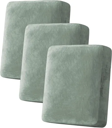 Vista 149 de H.VERSAILTEX Funda de cojín elástica de terciopelo para sofá, funda de cojín de felpa para cojines de silla, protector de muebles, cojín de asiento