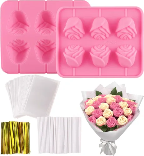 Vista 10 de Moldes de silicona para el 4 de julio, paquete de 2 moldes de chocolate para el Día de la Independencia, bandeja patriótica de silicona para dulces