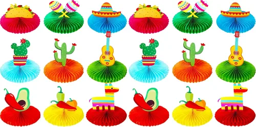Vista 8 de WILLBOND 9 piezas de mesa de fiesta mexicana para decoración de centro