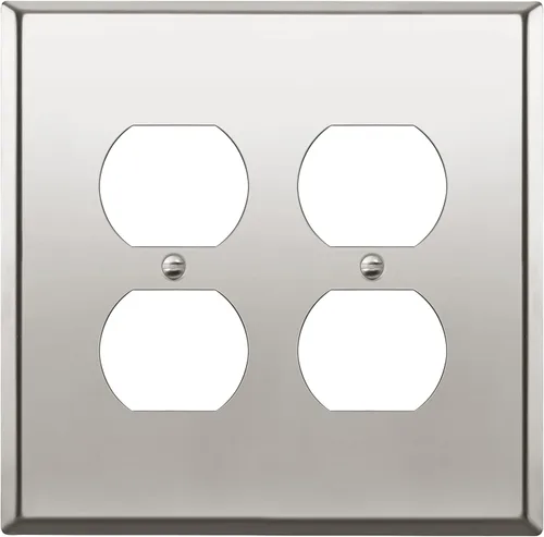 Vista 27 de LIDER Placa de pared de metal para receptáculo dúplex, cubierta de salida de acero inoxidable, resistente a la corrosión, tamaño mediano de 1