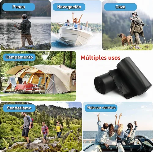 Vista 5 de 100 piezas de bolsas de inodoro portátiles para acampar, bolsas biodegradables para orinal portátil, bolsas de basura de 8 galones compostables