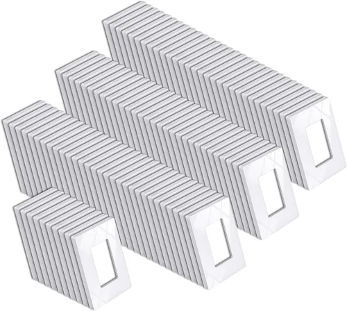 Vista 25 de BESTTEN Placa de pared sin tornillos de 5 segmentos, cubierta de enchufe decorador, placa decorativa para interruptor, serie blanca nieve brillante