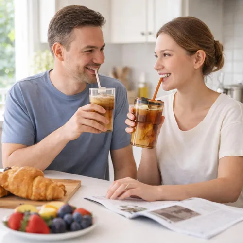 Vista 8 de Luxfuel Vaso Tumbler de Agua de Vidrio de 13 onzas con Pajita y Tapa, Tazas Reutilizables para Café Helado, Té Helado, Vaso Tumbler de Vidrio