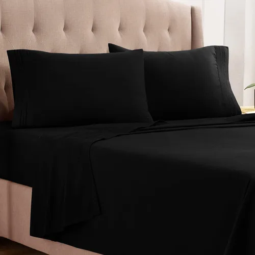 Vista 58 de Empyrean Juego de sábanas individuales - 110 GSM 4 piezas de sábanas para cama individual, sábanas de tamaño individual doble cepillado, sábanas