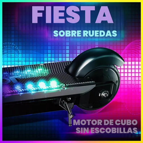 Vista 4 de Razor Sonic Glow Scooter eléctrico negro con luces LED y altavoz inalámbrico Bluetooth