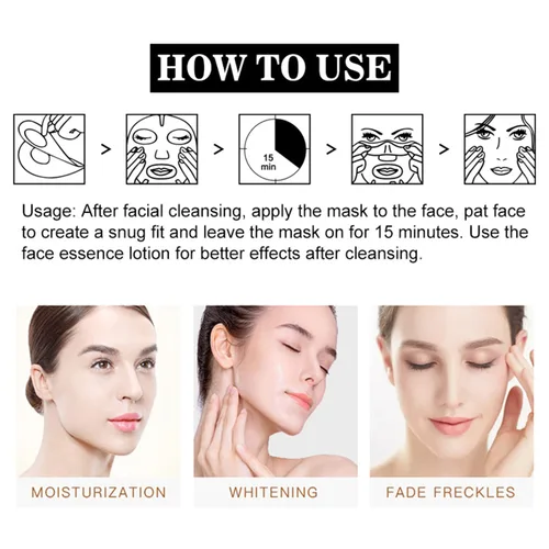 Vista 7 de AICHUN BEAUTY Máscara facial de esencia de vitamina C, hidratante refrescante, hidratación profunda, reparación de quemaduras solares, elimina