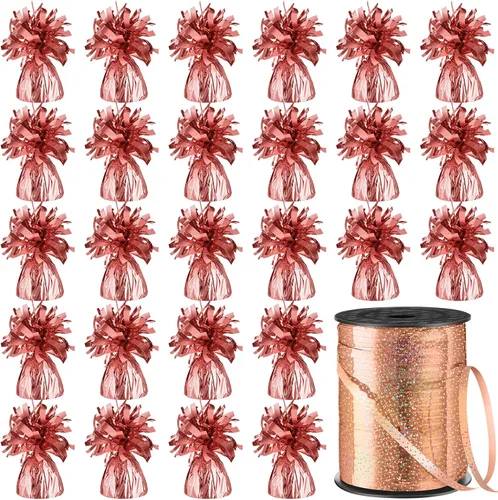 Vista 12 de Yunsailing 25 globos metálicos pesados con cinta iridiscente de 500 yardas, anclajes de soporte de globos de 5.3 onzas para globos de helio, Negro