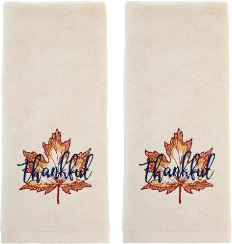 Vista 9 de SKL Home Juego de toallas de mano para otoño, cosecha, otoño, dar gracias, hogar, para baño, cocina, bar y regalo, natural, 2