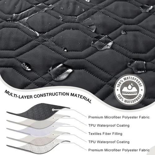 Vista 5 de VANSOFY Fundas Extra Grandes para Sofás Reclinables Seccionales, Fundas para Sofá Impermeables de 5 Piezas para Sofá Seccional en Forma de L, Funda