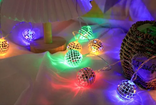 Vista 7 de Decoración de bola de discoteca para jardín, patio, decoración al aire libre, bolas de discoteca USB, difusor de bola de discoteca, lindo cambio