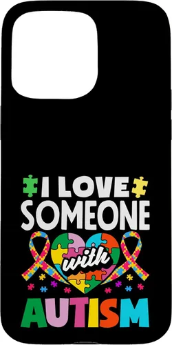Vista 31 de Love Someone with Autism Awareness Puzzle Piece Ribbon Case for iPhone 16