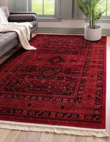 Vista 4 de Unique Loom Tekke Collection - Alfombra de área Sheibani (2' 2" x 3' 1", rectangular, rojo/negro)
