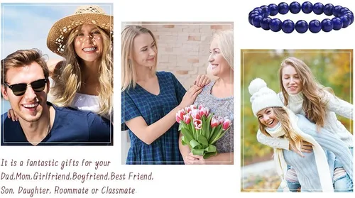 Vista 9 de GIEIWIW Healing Bracelet for Women Anxiety Crystal Bracelet Chakra Beaded Bracelets Calming Stretch Bracelet Rose Quartz Crystals Healing Stones