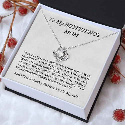 Vista 5 de Collar con texto en inglés "To My Boyfriends Mom", regalos para novios y mamá, regalos lindos para novios y madres en el día de la madre, regalo
