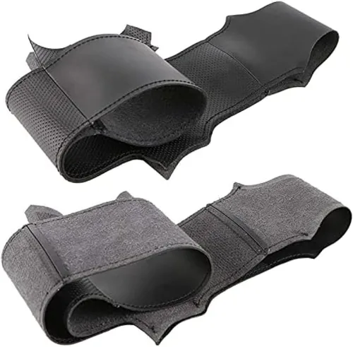 Vista 3 de Black Leather Car Steering Wheel Cover,for Kia K3 K2 Rio Ceed Cee'd Cerato,Hand-Stitched Car Steering Wheel Cover