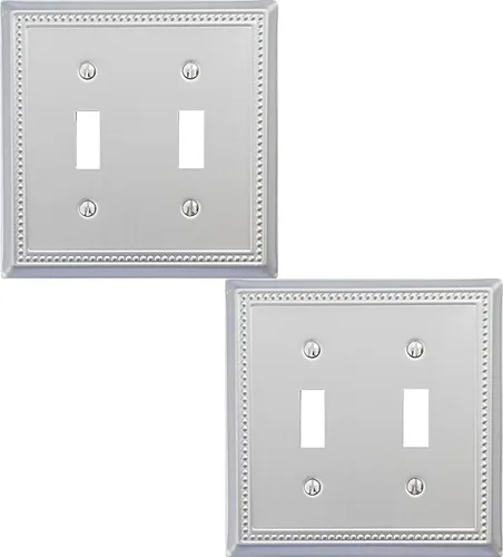 Vista 42 de OKAWYC Belaire - Cubierta para interruptor de luz de decoración individual, placa de pared de metal con cuentas, paquete de 4 unidades de bronce