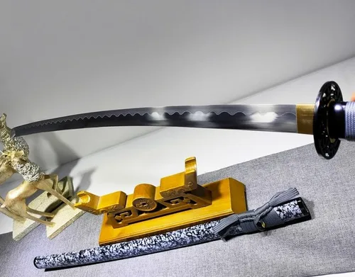 Vista 8 de Katana hecha a mano, samurai japonés, espiga completa, alto rendimiento