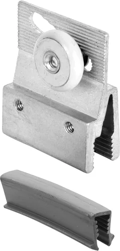 Vista 4 de Prime-Line M 6145 - Conjunto de rodillos de aluminio para puerta de ducha sin marco, rueda redonda de plástico de 3/4 pulgadas, se adapta a vidrio
