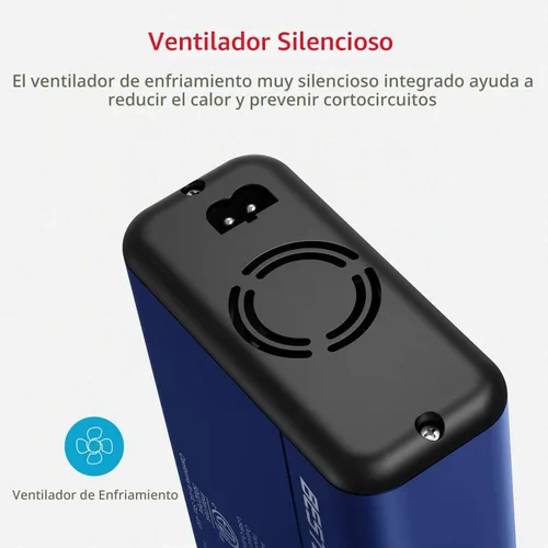 Vista 5 de BESTEK Inversor de corriente 150W DC 12V a 110V Convertidor de CA 4.2A Dual USB Adaptador de enchufe de coche Convertidor de salida (azul)