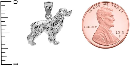 Vista 3 de Collar con colgante de plata de ley maciza con diseño de Cocker Spaniel