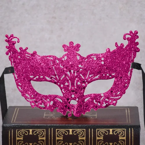 Vista 3 de Disfraz de fiesta de carnaval de Mardi Gras (rosa intenso, talla única)