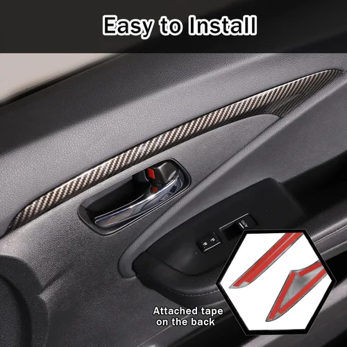 Vista 6 de 2 piezas de tira decorativa interior para puerta delantera para Honda Pilot 2016 2017 2018 2019 2020 2021 2022, protector de pegatina para panel