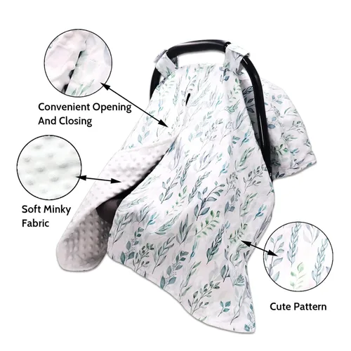 Vista 2 de Fundas de asiento de coche para bebés y fundas de almohada de lactancia, hoja verde