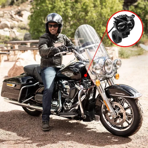 Vista 6 de ONERAY Luces Antiniebla para Motocicleta, Faro LED para Motocicleta Forma de Búho con Haz Alto y Bajo, Luz de Conducción Universal para Motocicletas